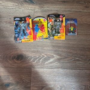 Action Figure Set with Blue and Red Accents
